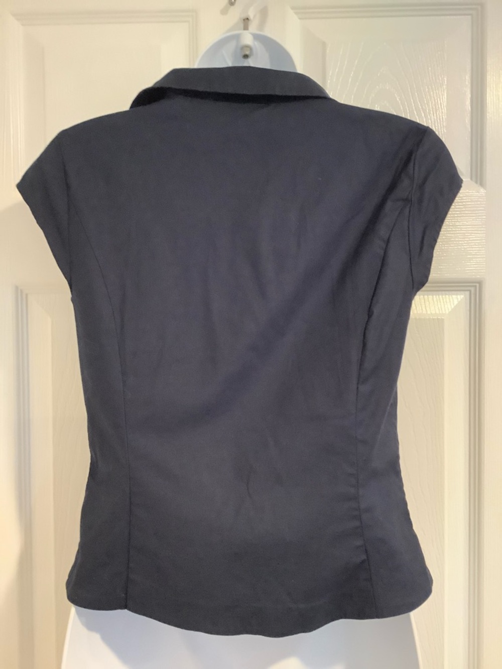 REFORMATION Blue Minimalist Sleeveless Nautical Capsule Button Down Blouse 2 - Picture 4 of 7